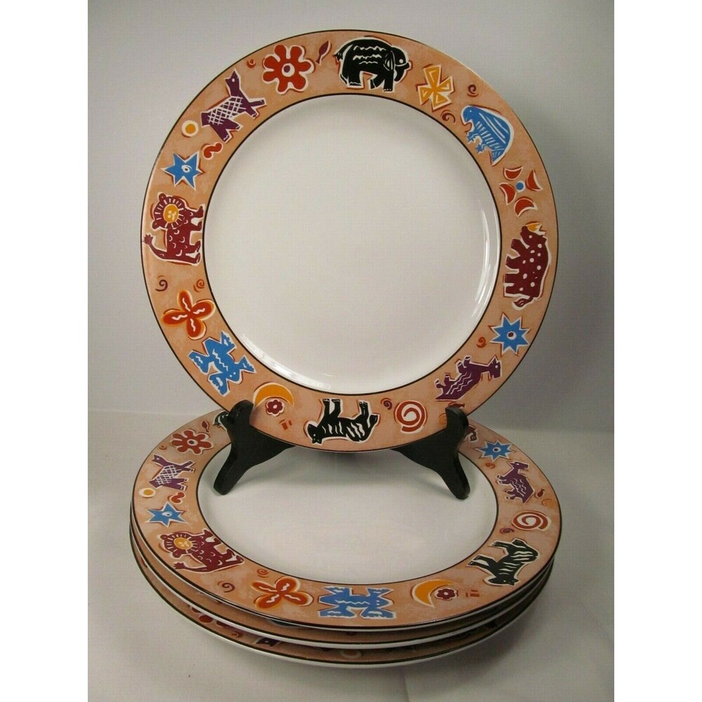 Furio Contemporary Casuals Zoo Animal Dinner Plates bundle of 4
